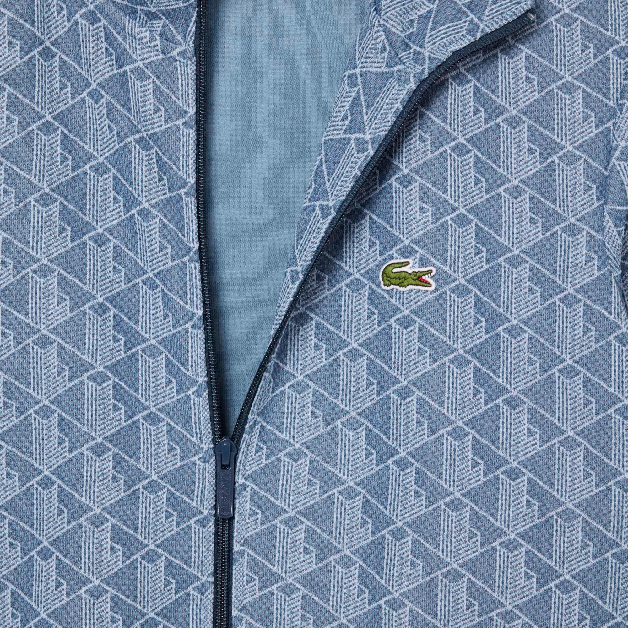 Lacoste Mens Paris Jacquard Monogram Zipped Sweatshirt Falcon/Overview